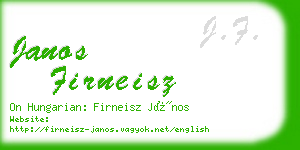 janos firneisz business card